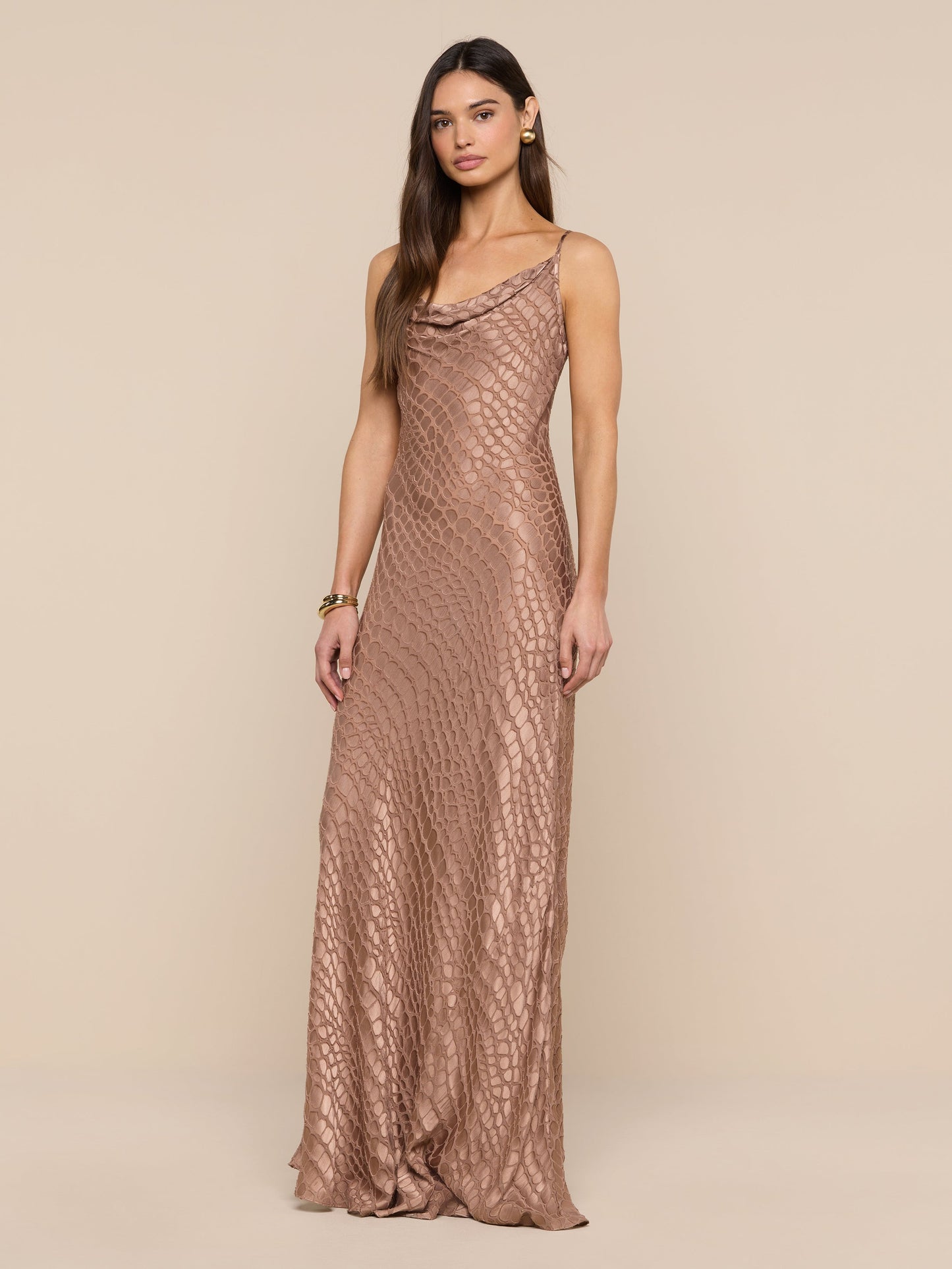 Christine Burnout Satin Dress