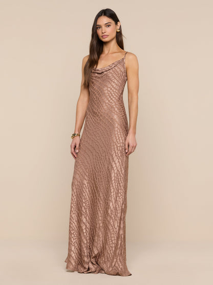 Christine Burnout Satin Dress