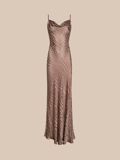 Christine Burnout Satin Dress
