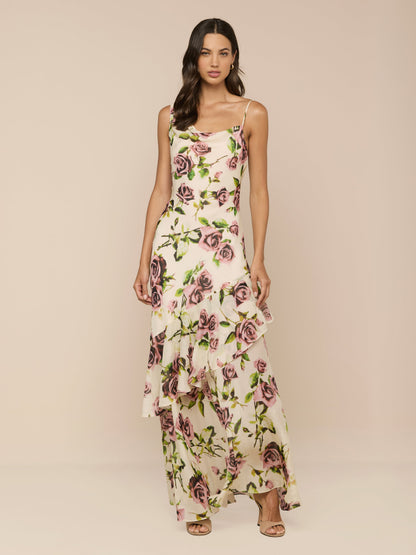 Viola Silk Cowl-Neck Gown