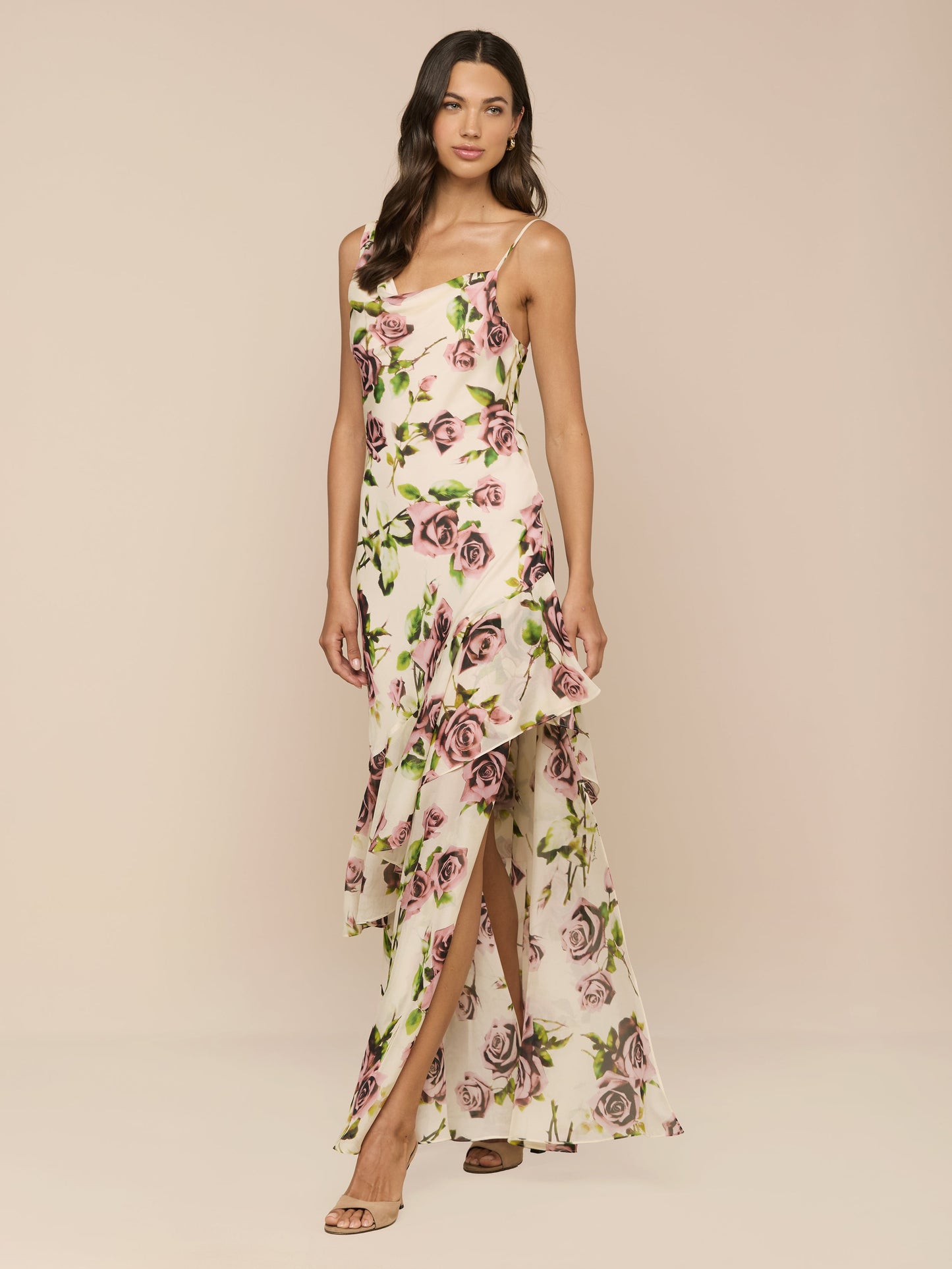 Viola Silk Cowl-Neck Gown