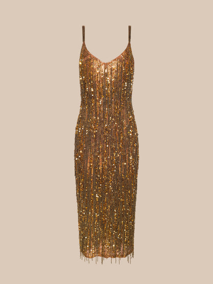 Noella Sequin Fringe Dress