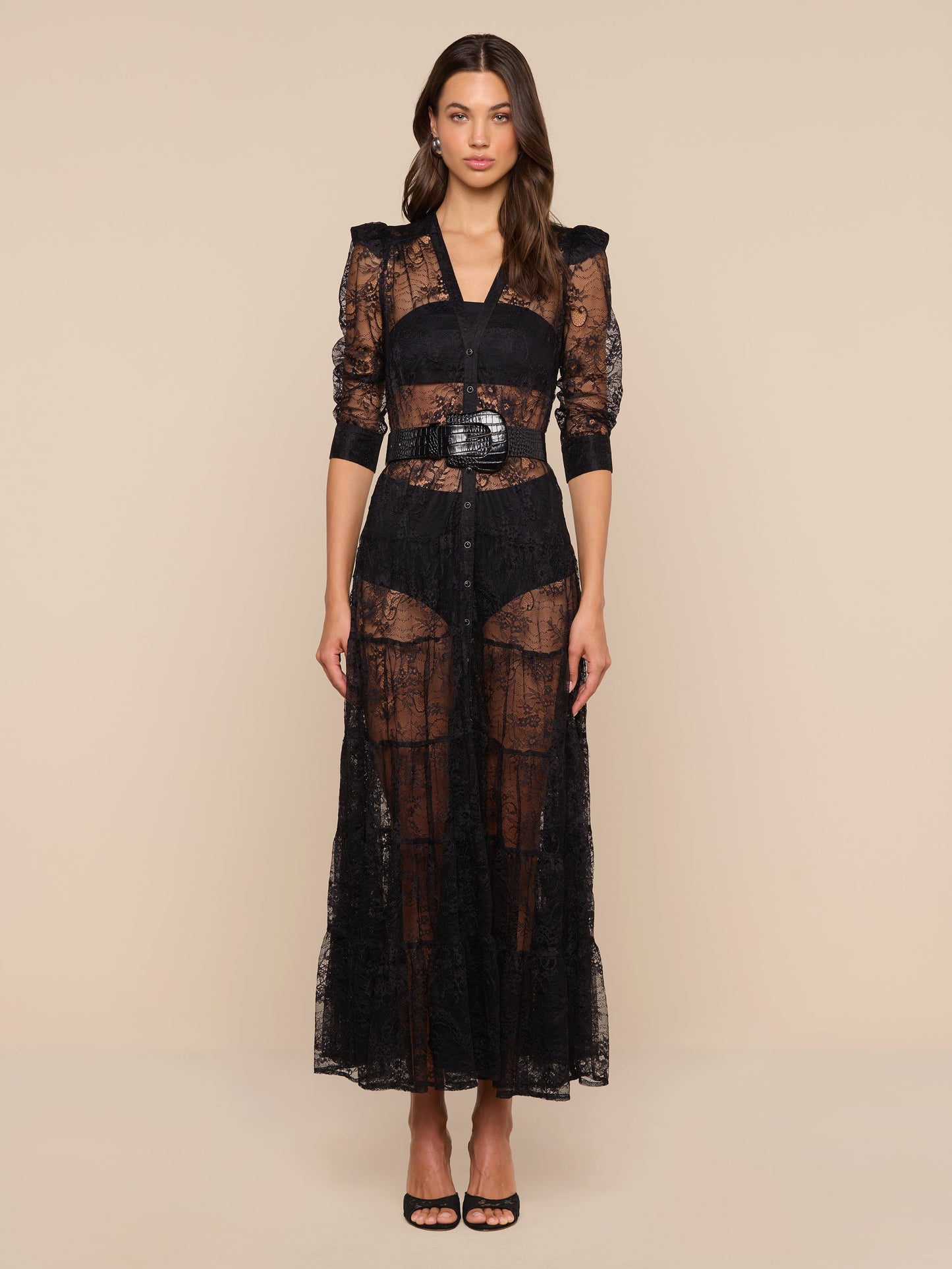 Seraphina Lace Tiered Maxi Dress