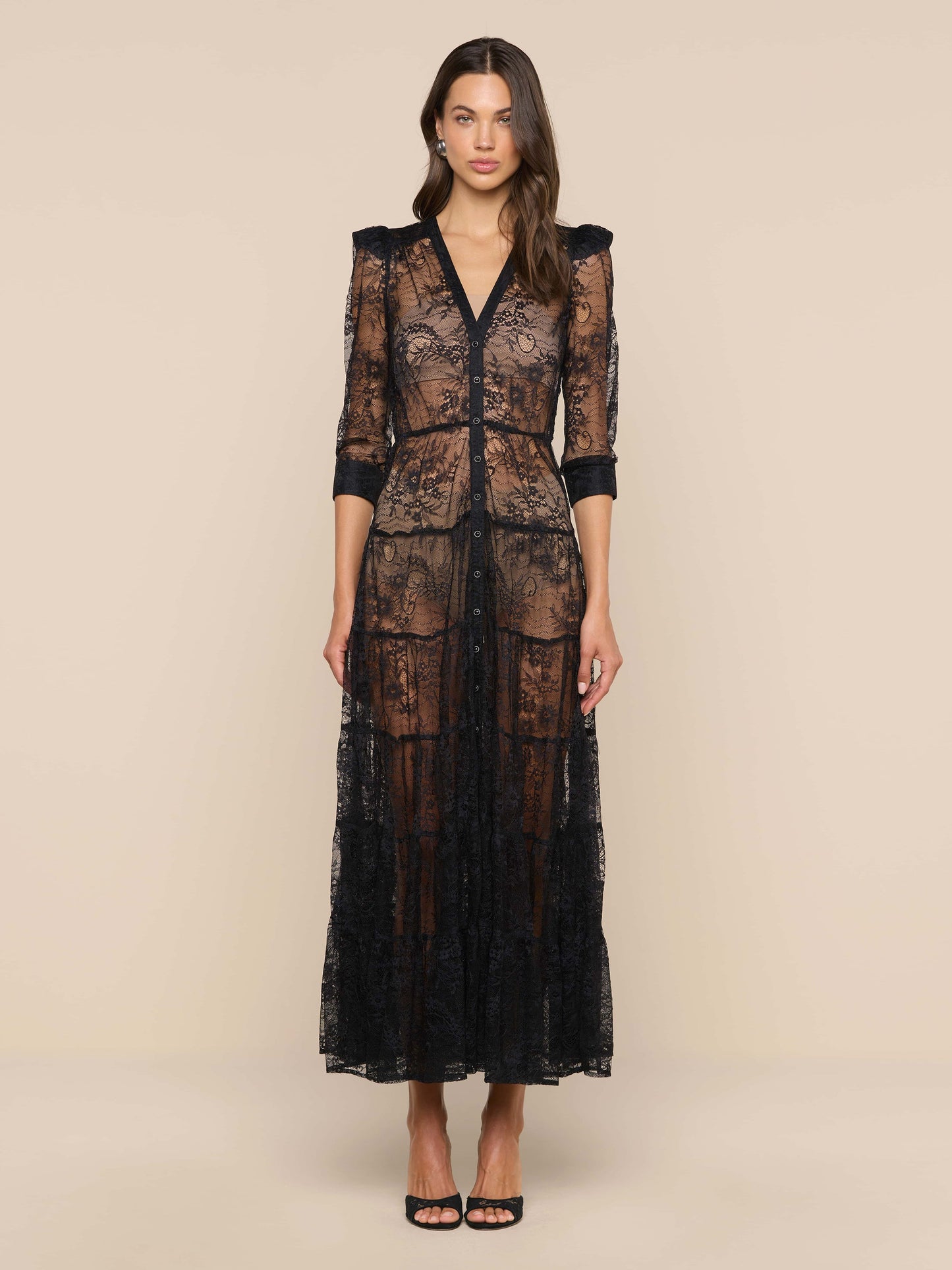 Seraphina Lace Tiered Maxi Dress