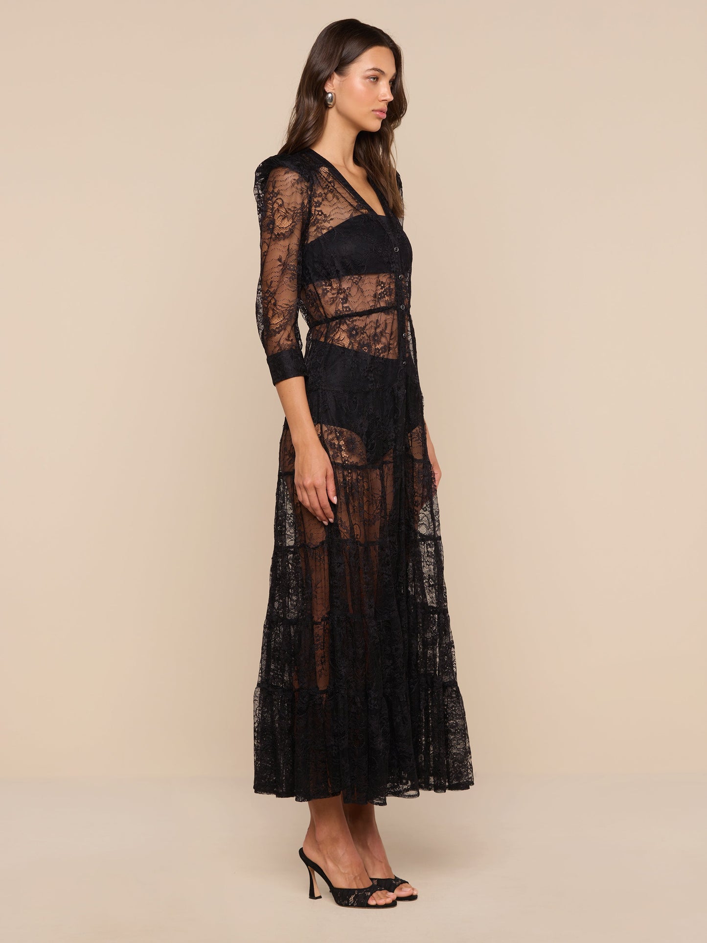 Seraphina Lace Tiered Maxi Dress