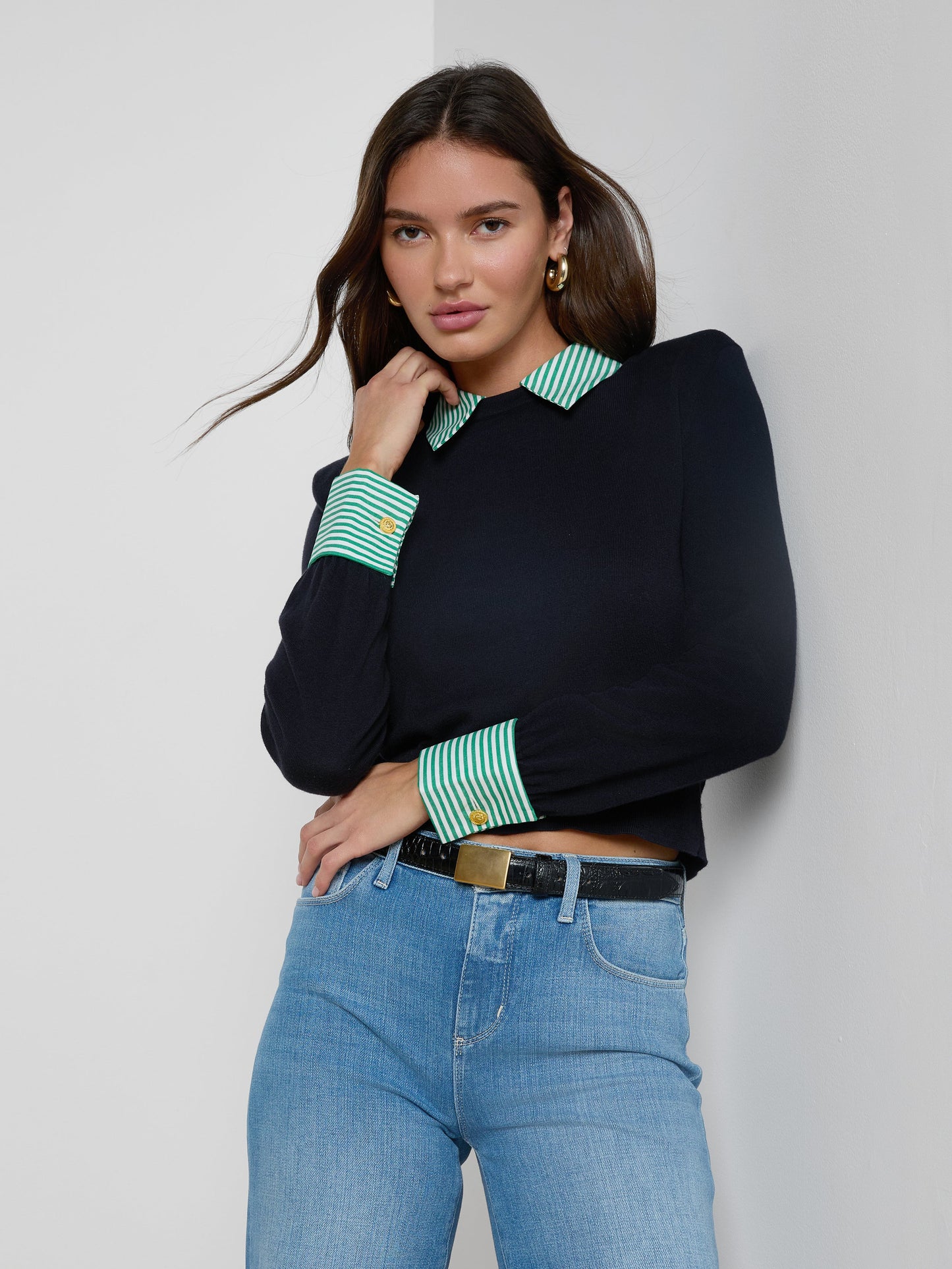April Poplin Collar Pullover