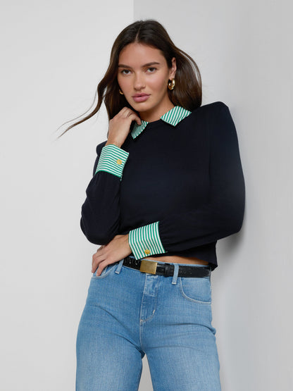April Poplin Collar Pullover