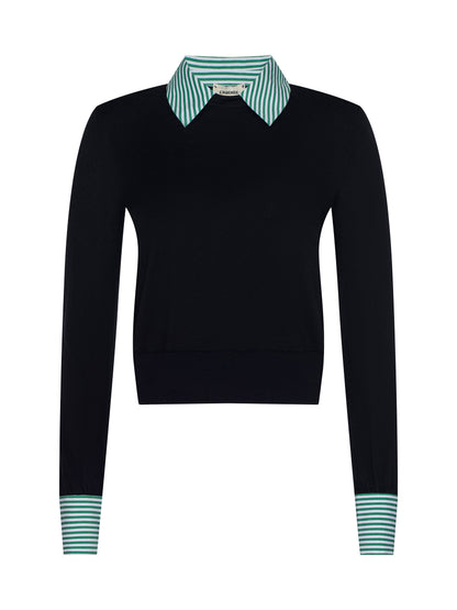 April Poplin Collar Pullover
