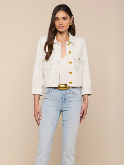 Kumi Cropped Leather Jacket