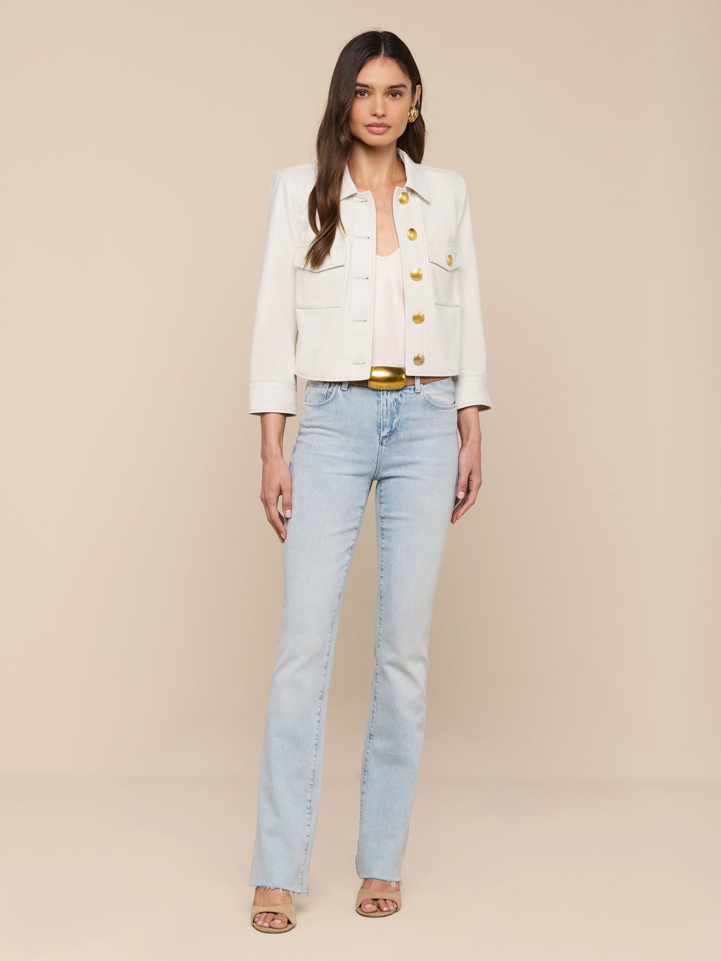 Kumi Cropped Leather Jacket
