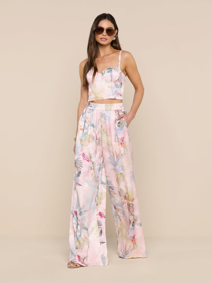 Lillian Satin Wide-Leg Pant