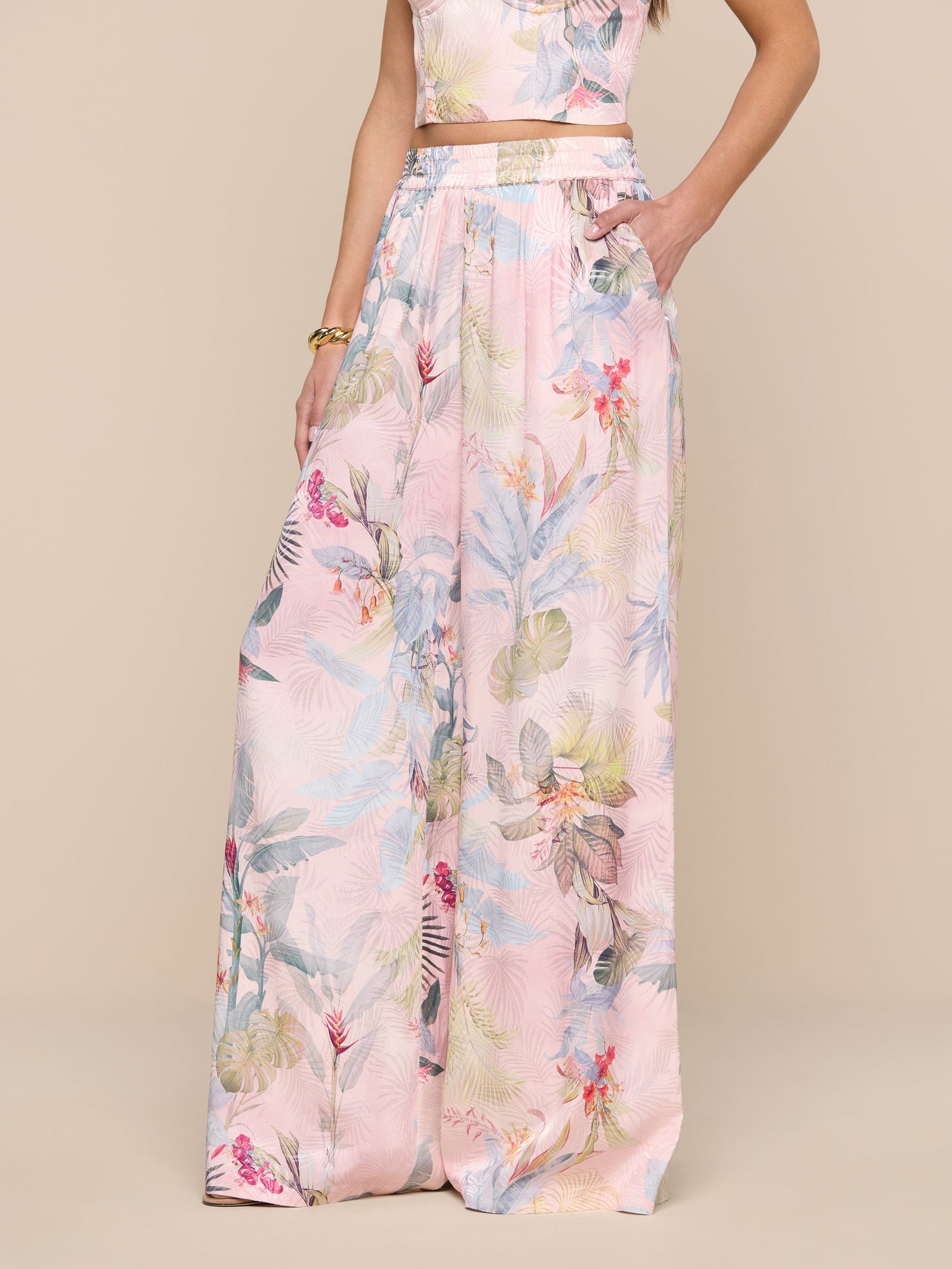 Lillian Satin Wide-Leg Pant