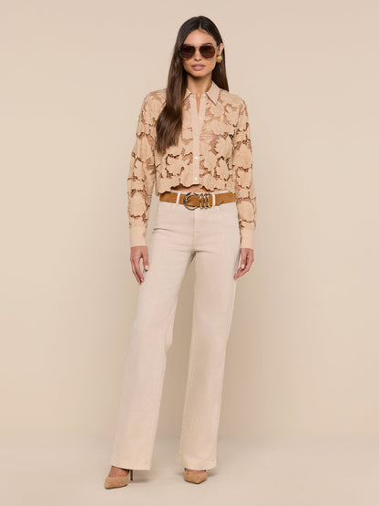 Seychelle Cropped Eyelet Blouse
