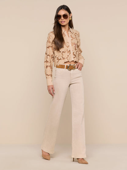 Seychelle Cropped Eyelet Blouse